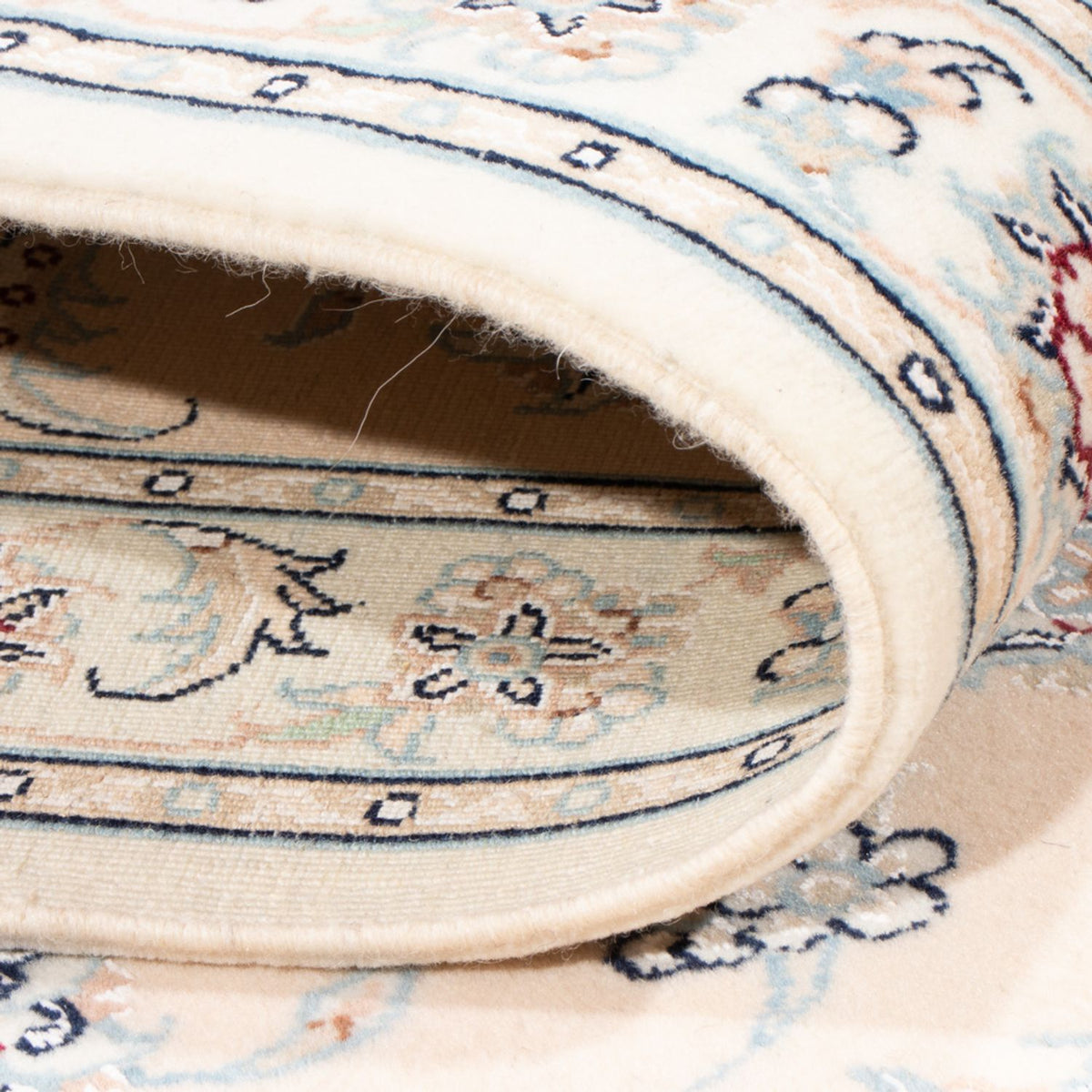 Tapis de couloir Tapis persan - Nain - Royal - 201 x 82 cm - crème