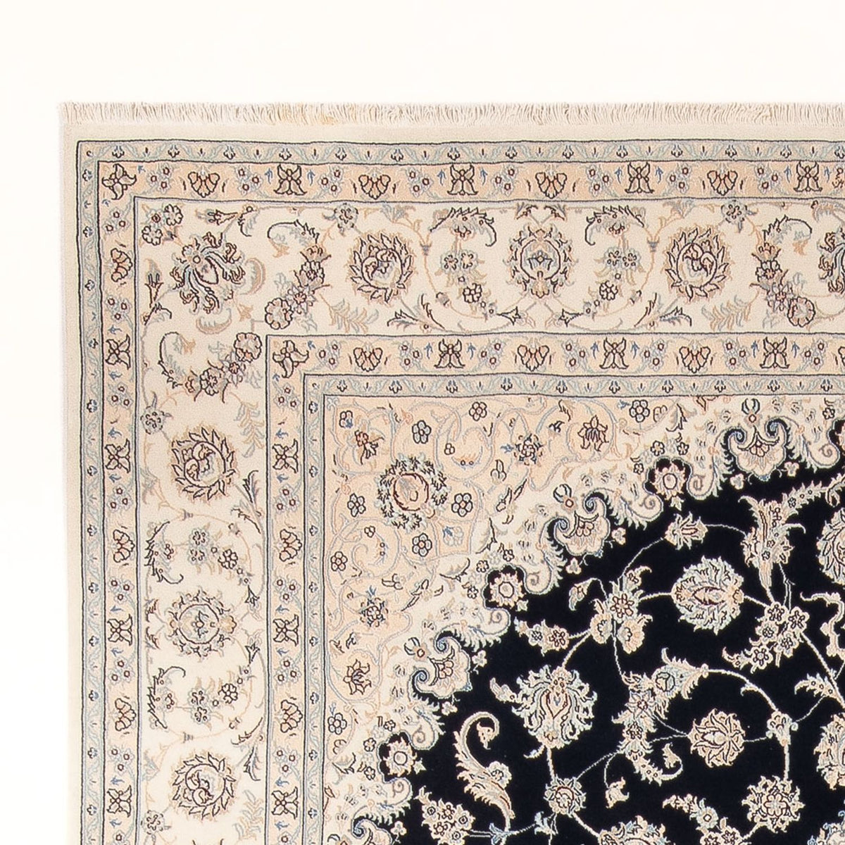Tapis persan - Nain - Premium - 352 x 247 cm - bleu foncé