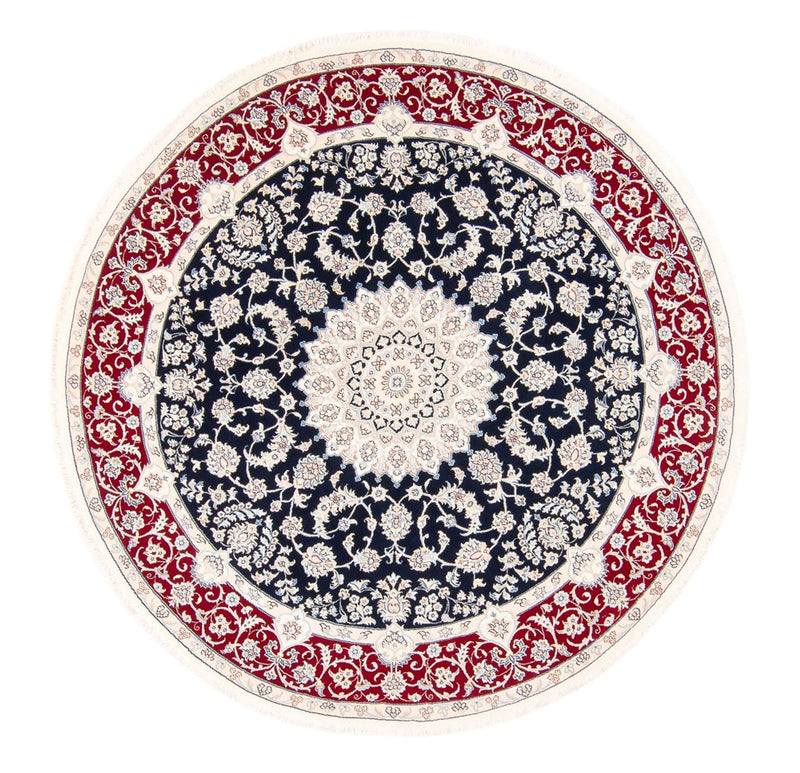 Tapis persan - Nain ronde  - 200 x 200 cm - bleu foncé