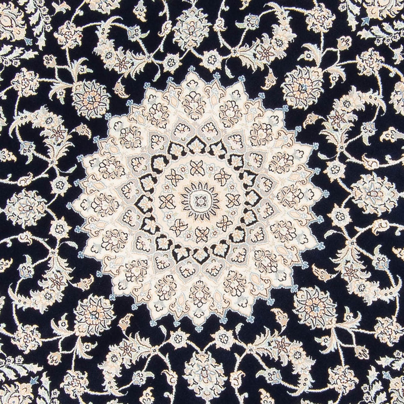 Tapis persan - Nain ronde  - 200 x 200 cm - bleu foncé