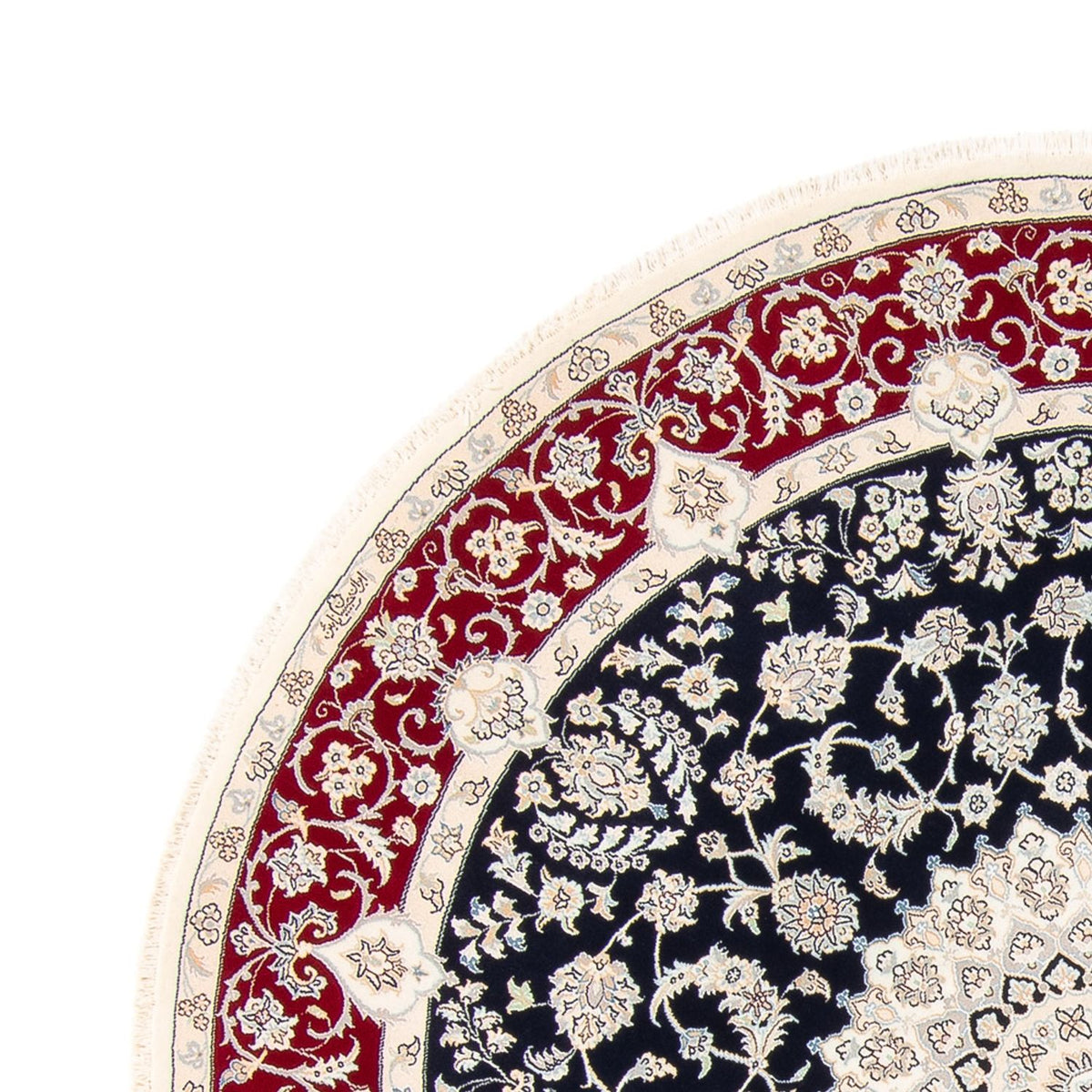 Tapis persan - Nain ronde  - 200 x 200 cm - bleu foncé