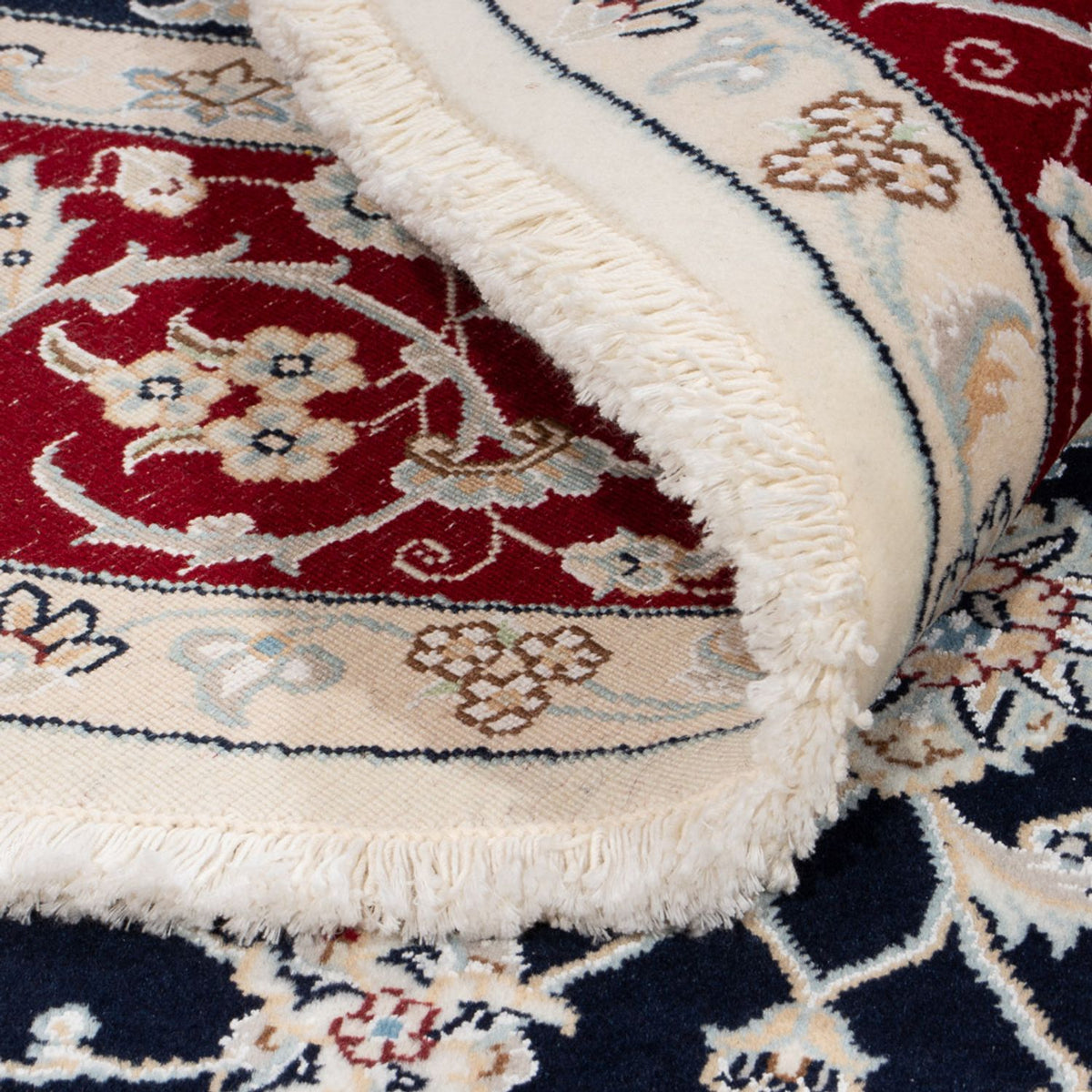 Tapis persan - Nain ronde  - 200 x 200 cm - bleu foncé