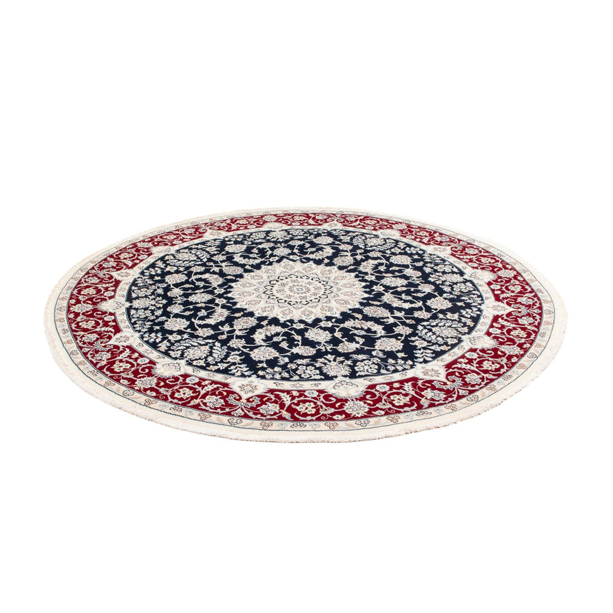 Tapis persan - Nain ronde  - 200 x 200 cm - bleu foncé