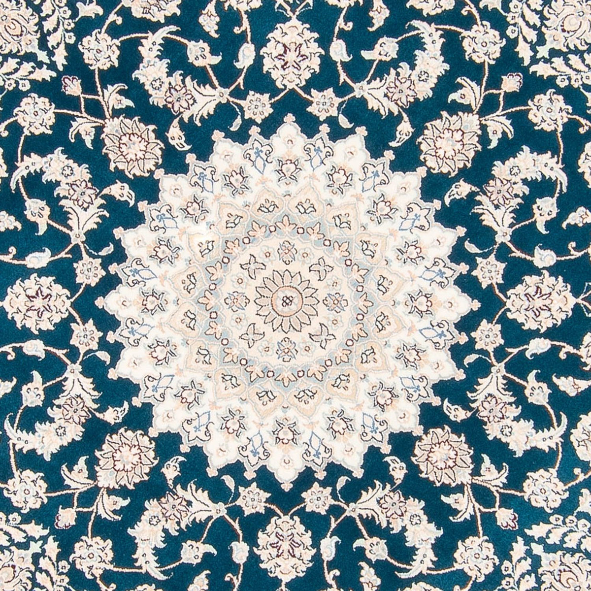 Tapis persan - Nain ronde  - 200 x 200 cm - bleu