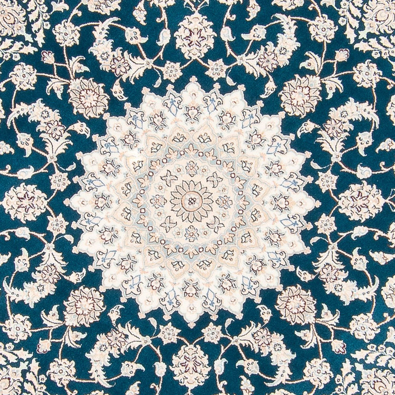 Tapis persan - Nain ronde  - 200 x 200 cm - bleu