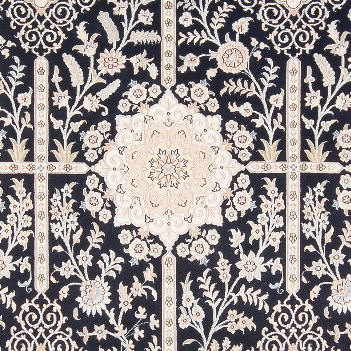 Tapis persan - Nain - Premium - 298 x 198 cm - bleu foncé