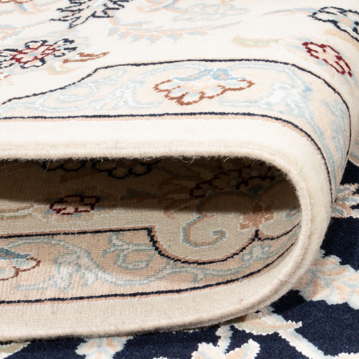 Tapis persan - Nain - Premium - 298 x 198 cm - bleu foncé