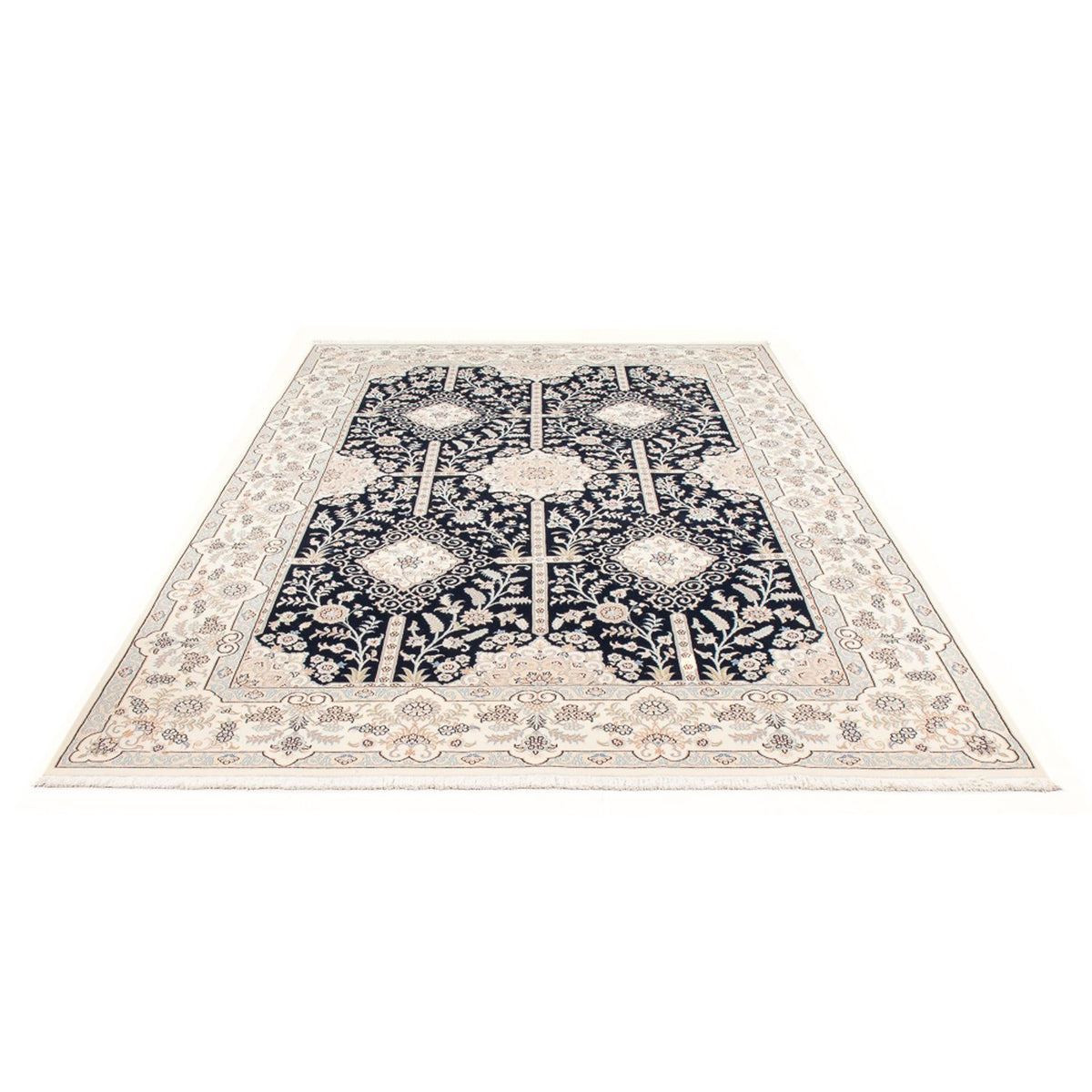 Tapis persan - Nain - Premium - 298 x 198 cm - bleu foncé
