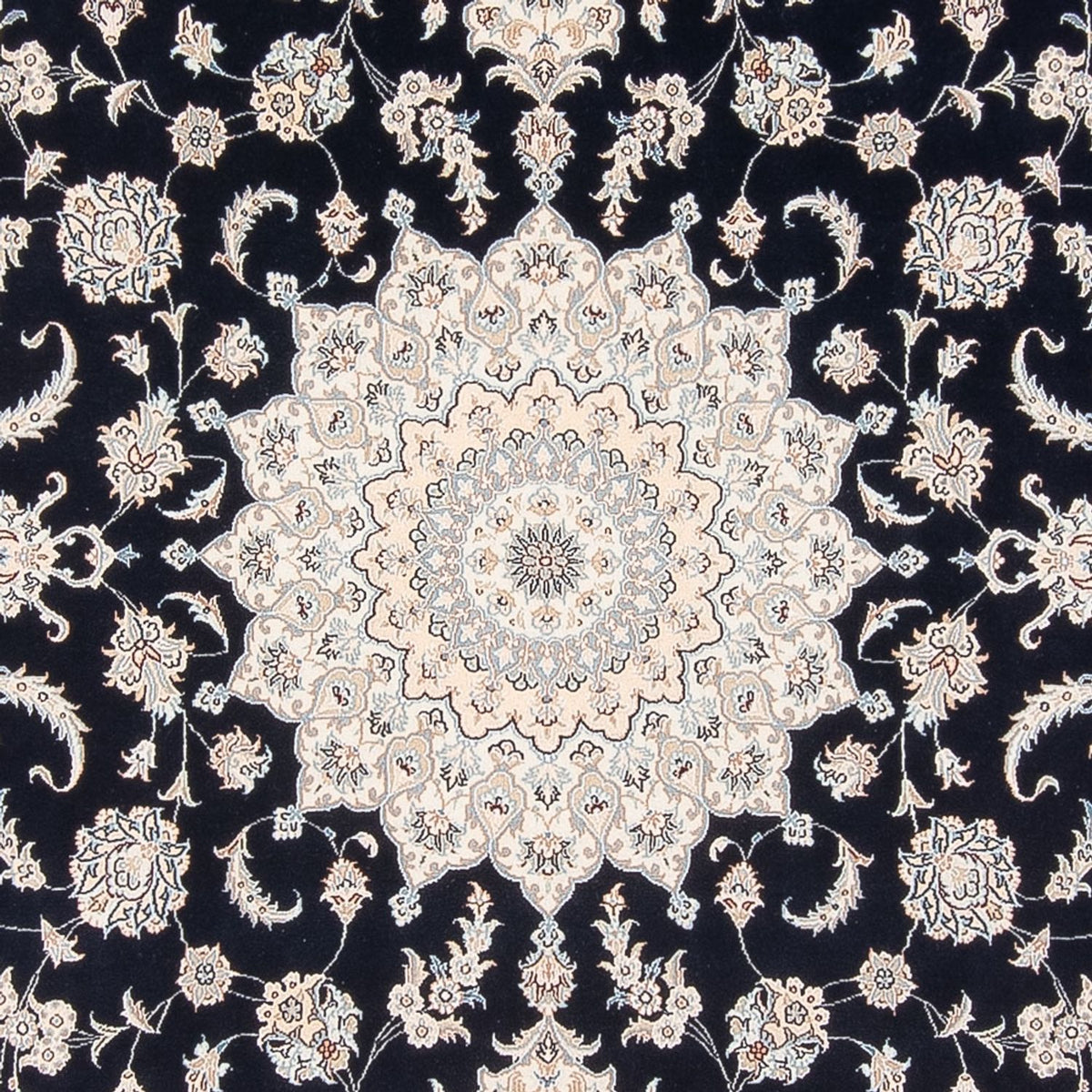 Tapis persan - Nain - Premium - 275 x 228 cm - bleu foncé