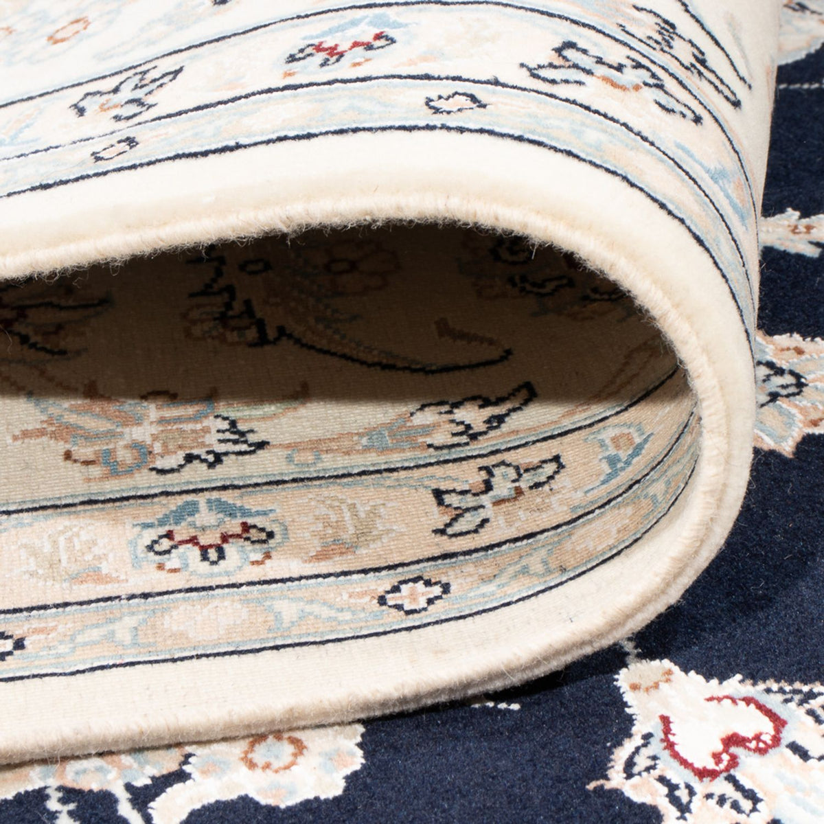 Tapis persan - Nain - Premium - 275 x 228 cm - bleu foncé