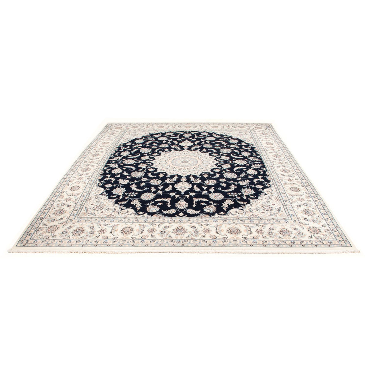Tapis persan - Nain - Premium - 275 x 228 cm - bleu foncé