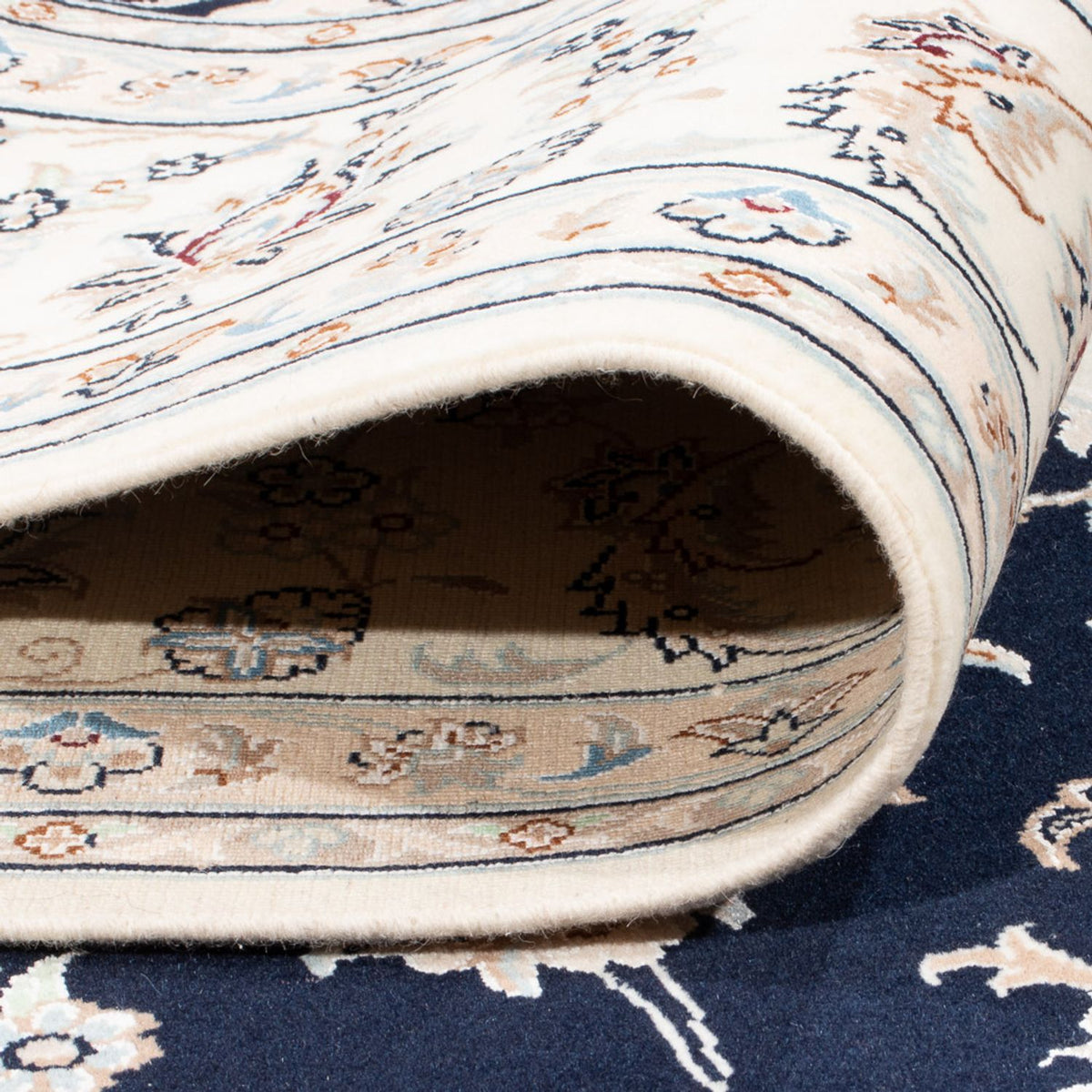 Tapis persan - Nain - Premium - 298 x 200 cm - bleu foncé