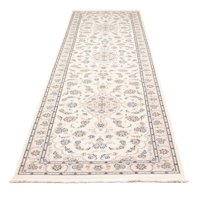 Tapis de couloir Tapis persan - Nain - Premium - 350 x 87 cm - crème