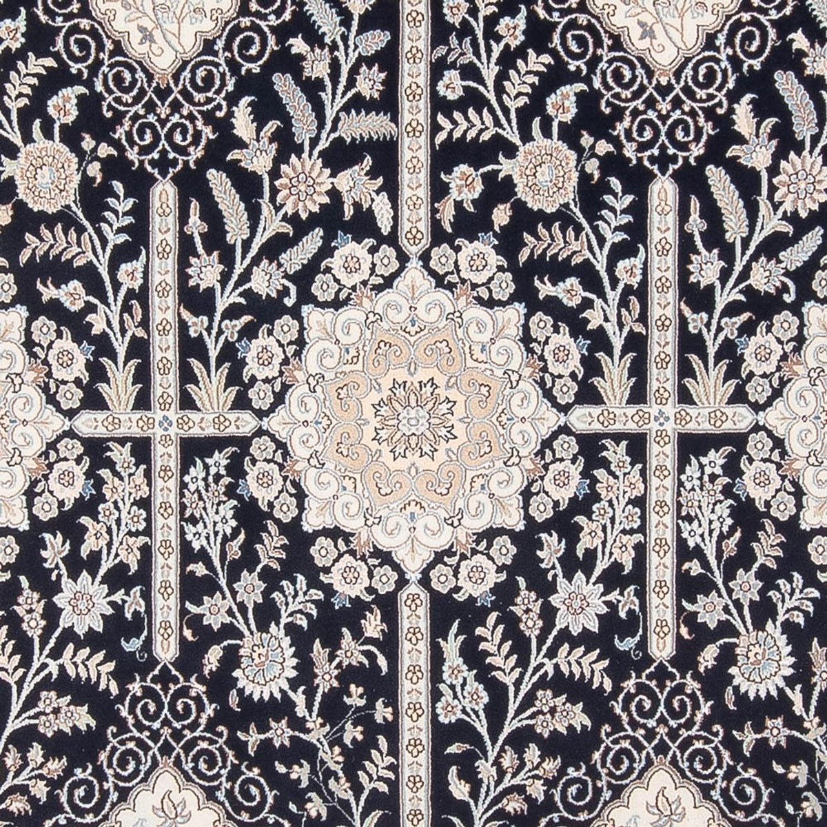 Tapis persan - Nain - Premium - 294 x 196 cm - bleu foncé