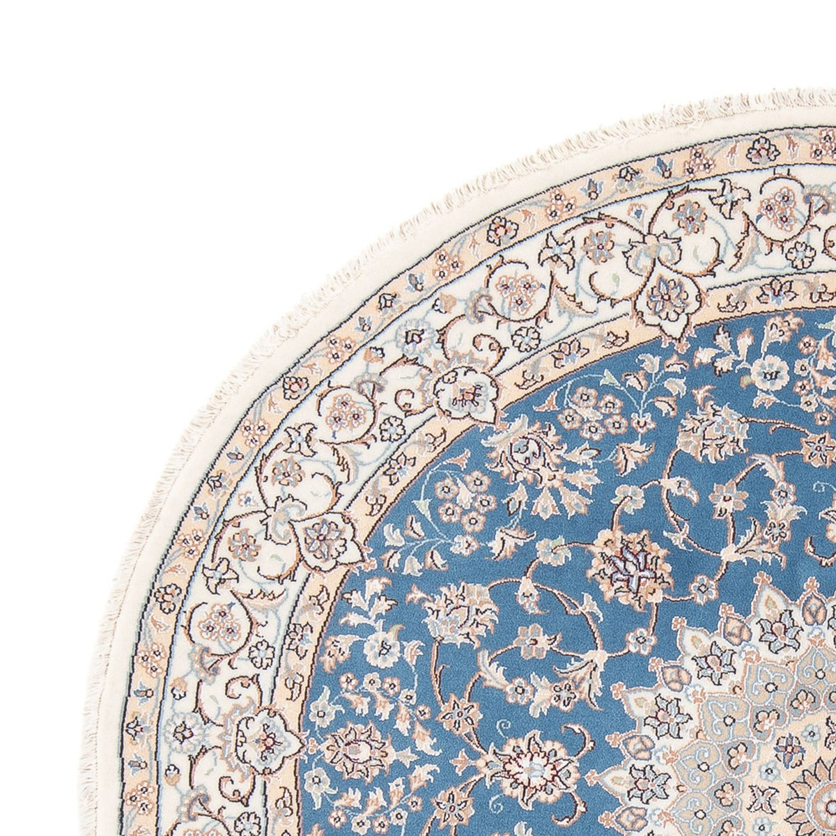 Tapis persan - Nain - Premium ronde  - 154 x 151 cm - bleu