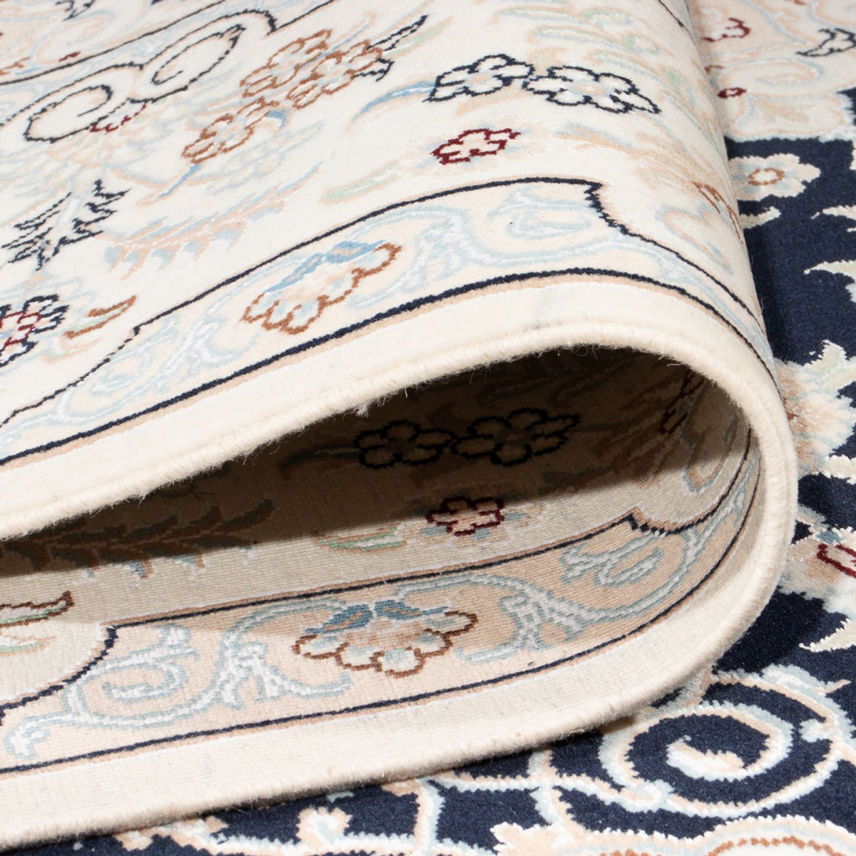 Tapis persan - Nain - Premium - 295 x 200 cm - bleu foncé