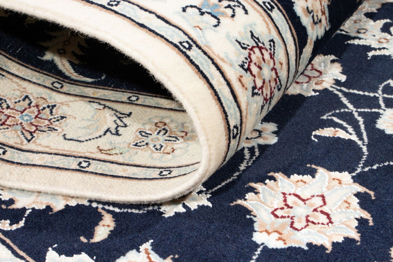 Tapis de couloir Tapis persan - Nain - Royal - 198 x 81 cm - bleu foncé