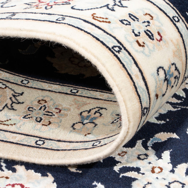 Tapis de couloir Tapis persan - Nain - Royal - 197 x 80 cm - bleu foncé