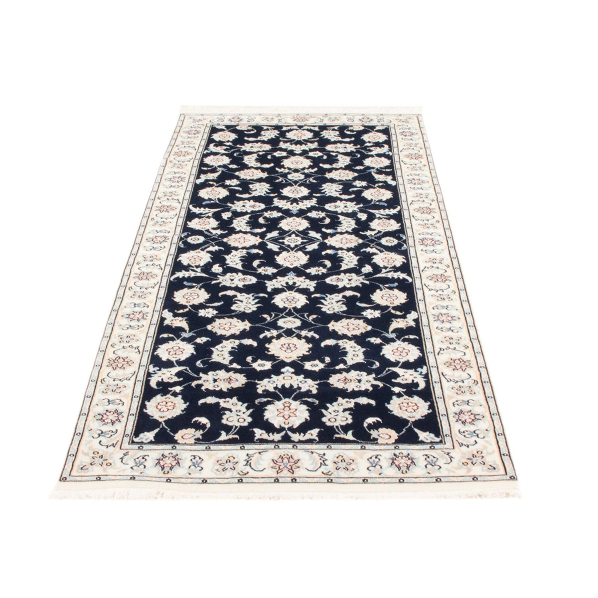 Tapis de couloir Tapis persan - Nain - Royal - 197 x 80 cm - bleu foncé