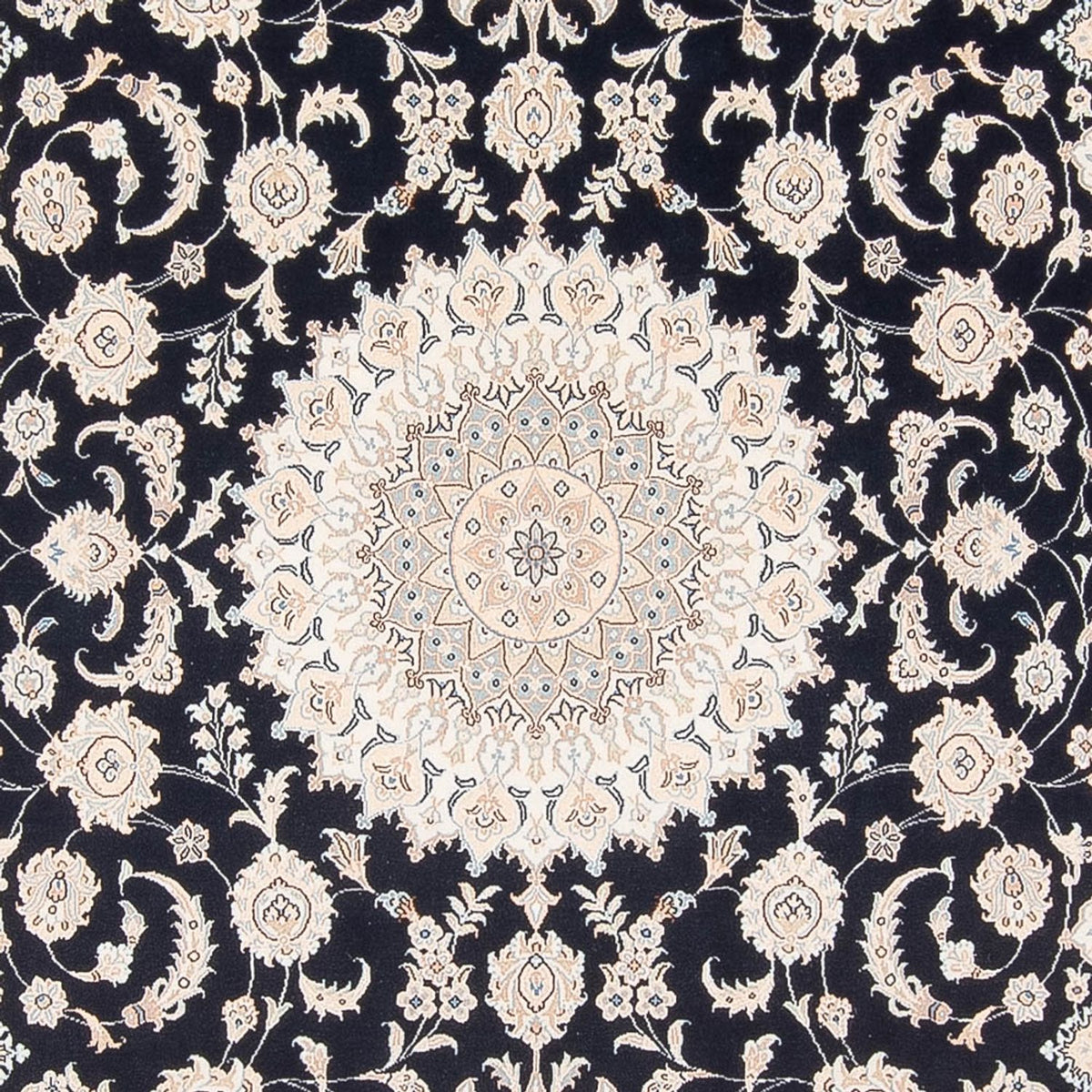 Tapis persan - Nain - Premium - 298 x 197 cm - bleu foncé