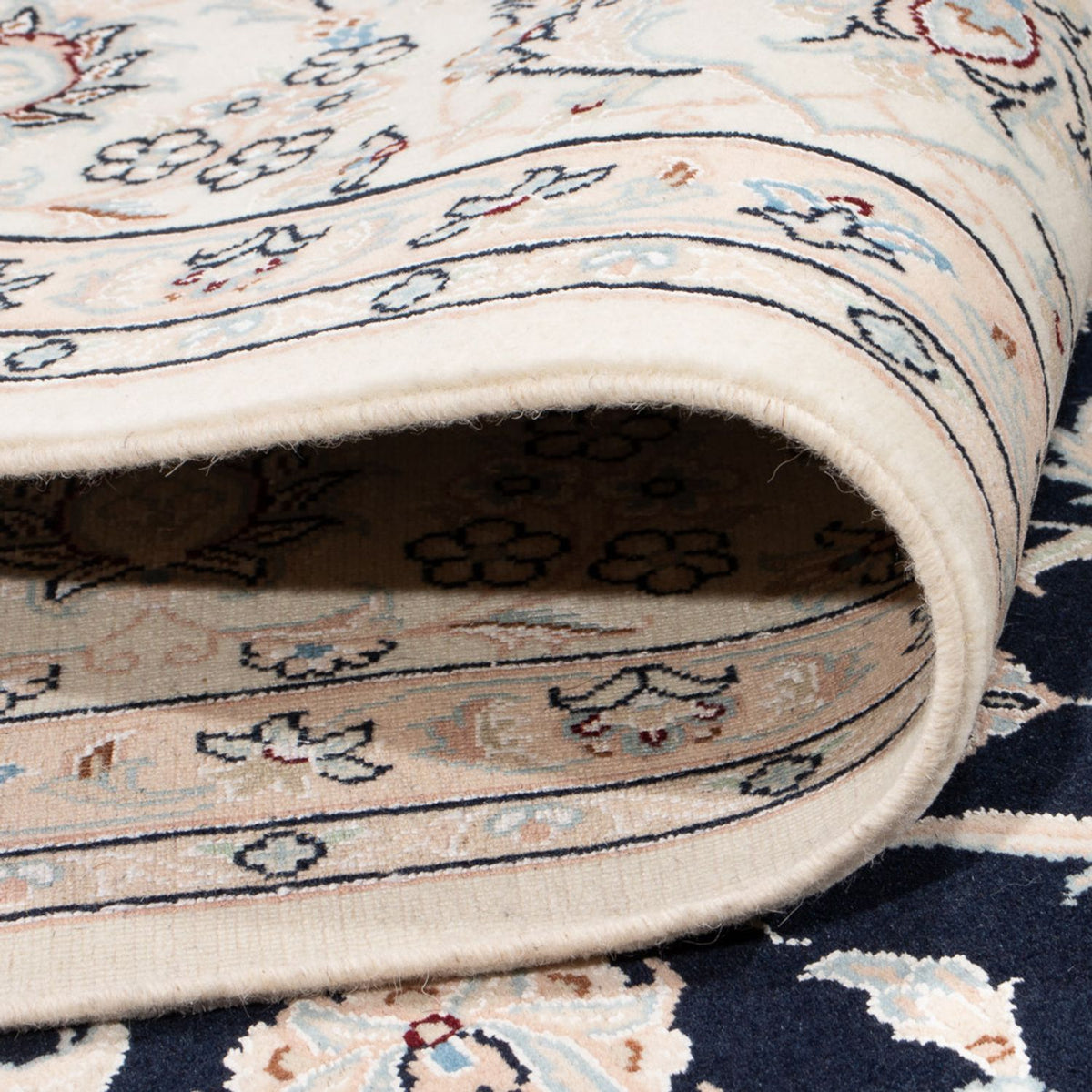 Tapis persan - Nain - Premium - 298 x 197 cm - bleu foncé
