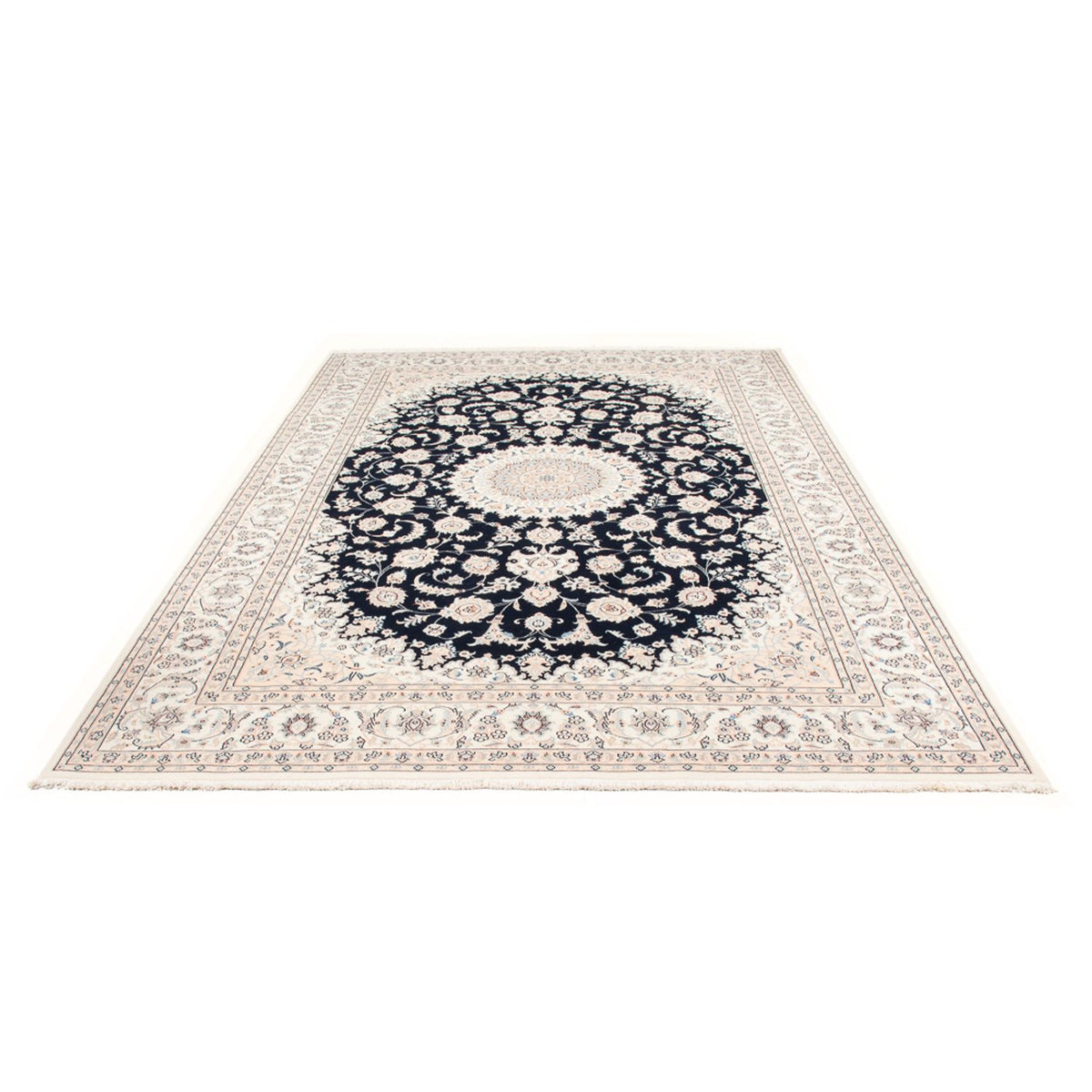 Tapis persan - Nain - Premium - 298 x 197 cm - bleu foncé