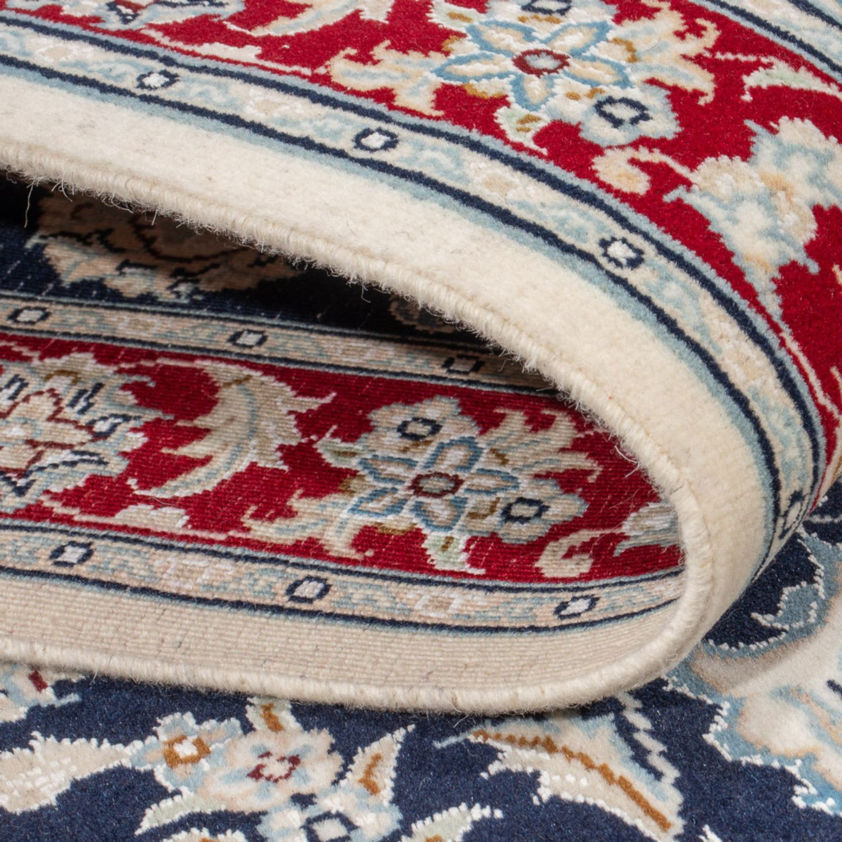 Tapis de couloir Tapis persan - Nain - Premium - 250 x 80 cm - bleu foncé