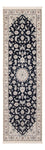 Tapis de couloir Tapis persan - Nain - Premium - 253 x 81 cm - bleu foncé