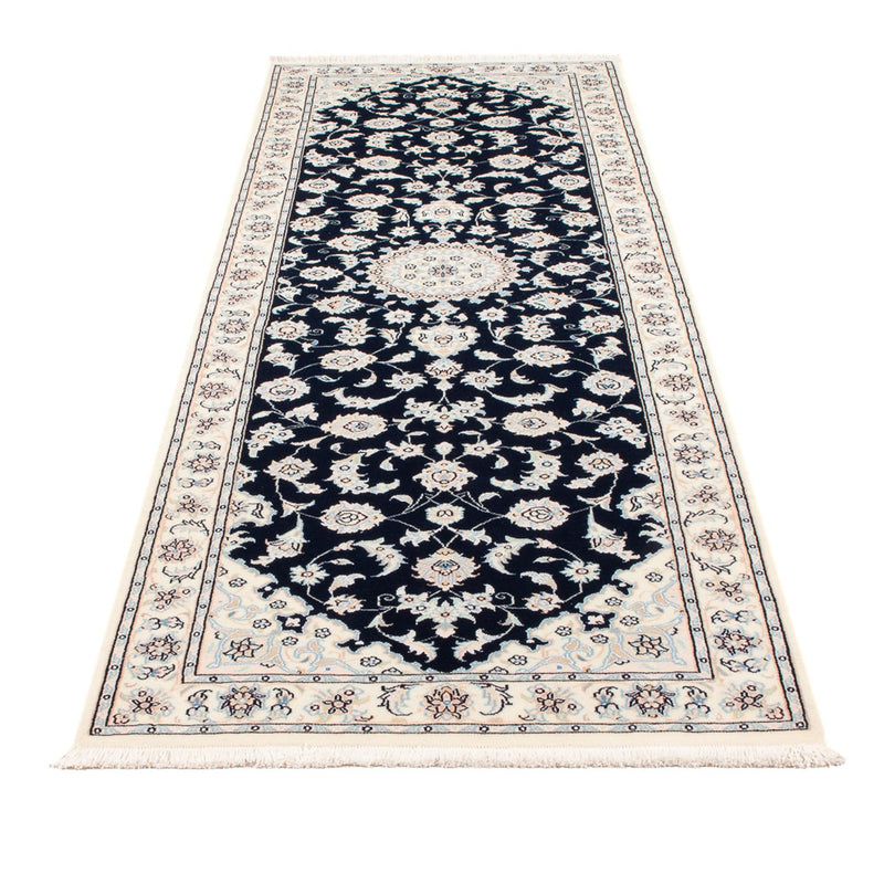 Tapis de couloir Tapis persan - Nain - Premium - 253 x 81 cm - bleu foncé