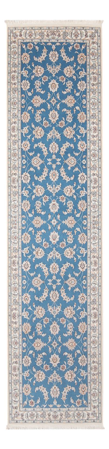 Tapis de couloir Tapis persan - Nain - Premium - 298 x 80 cm - bleu