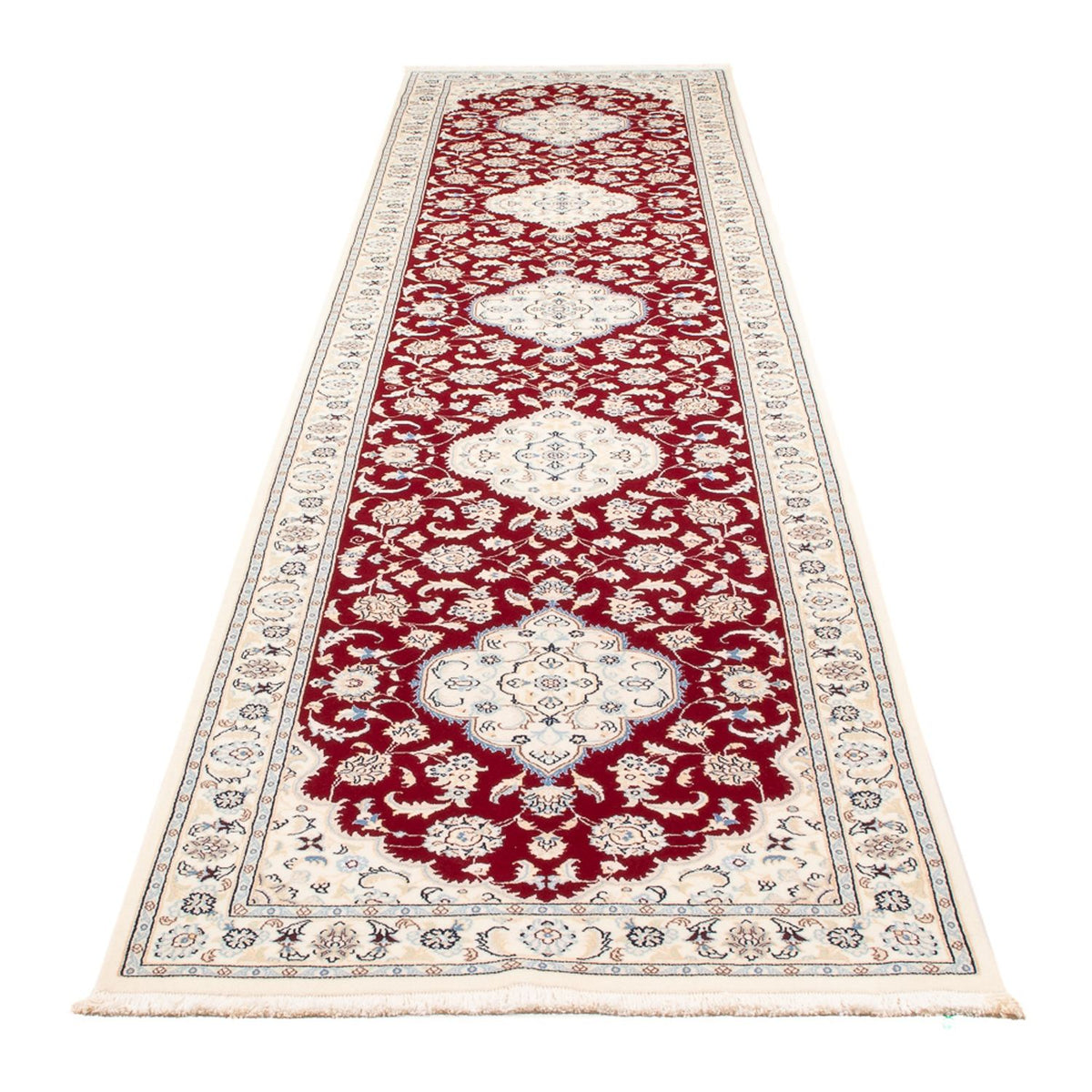 Tapis de couloir Tapis persan - Nain - Premium - 382 x 89 cm - rouge