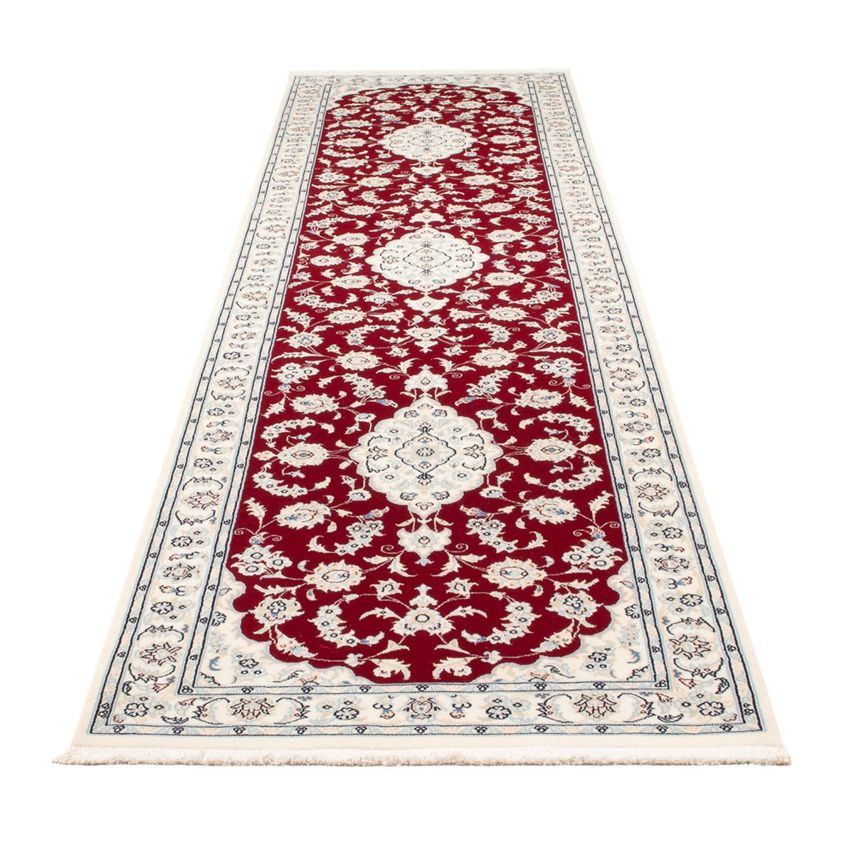 Tapis de couloir Tapis persan - Nain - Premium - 347 x 87 cm - rouge