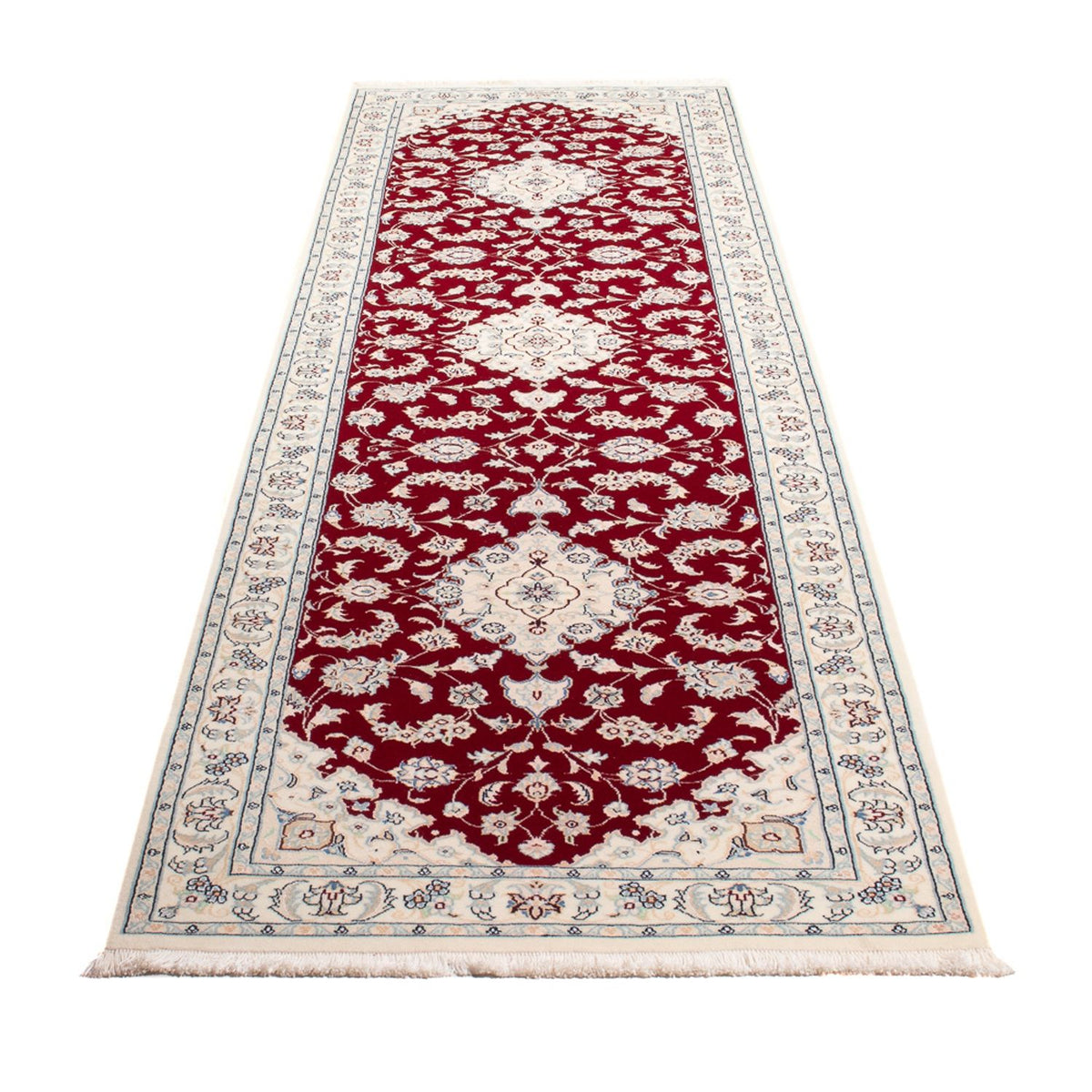Tapis de couloir Tapis persan - Nain - Premium - 292 x 80 cm - rouge