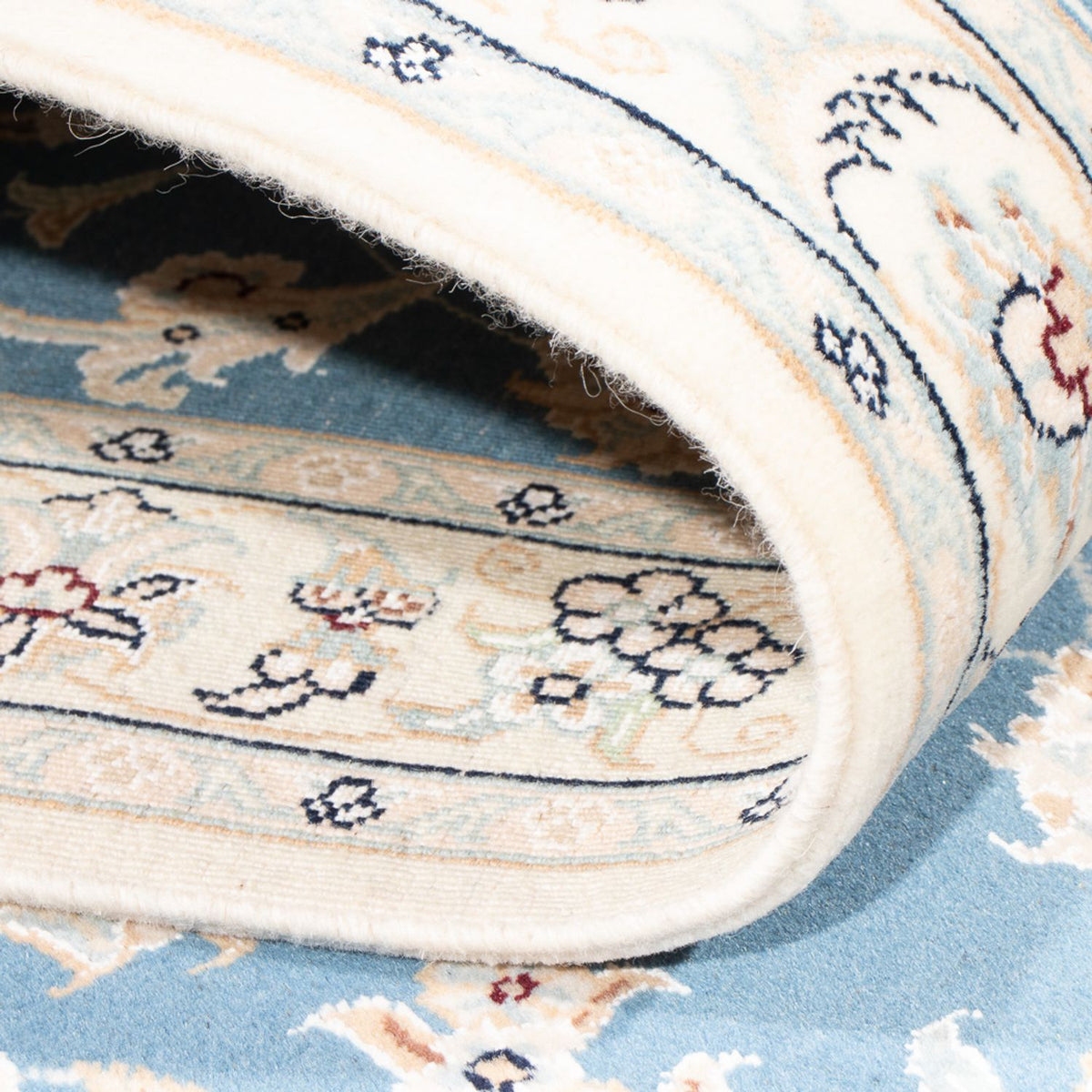 Tapis de couloir Tapis persan - Nain - Premium - 308 x 81 cm - bleu