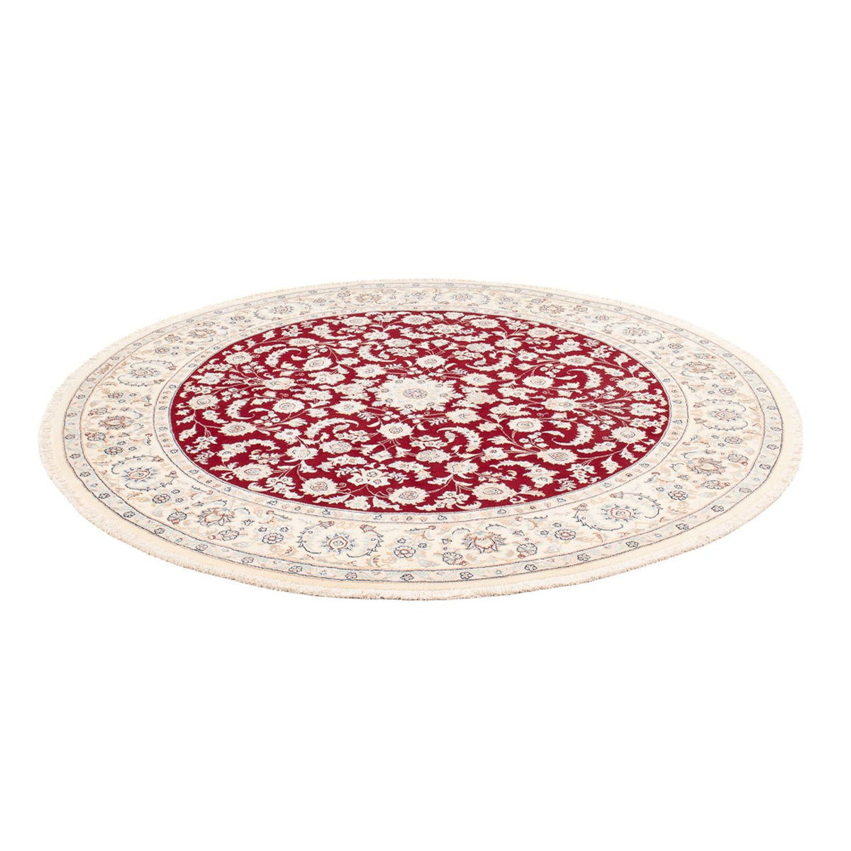 Tapis persan - Nain ronde  - 200 x 200 cm - rouge