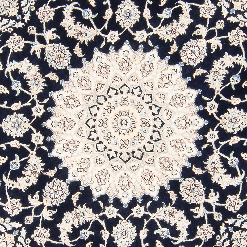 Tapis persan - Nain ronde  - 204 x 195 cm - bleu foncé