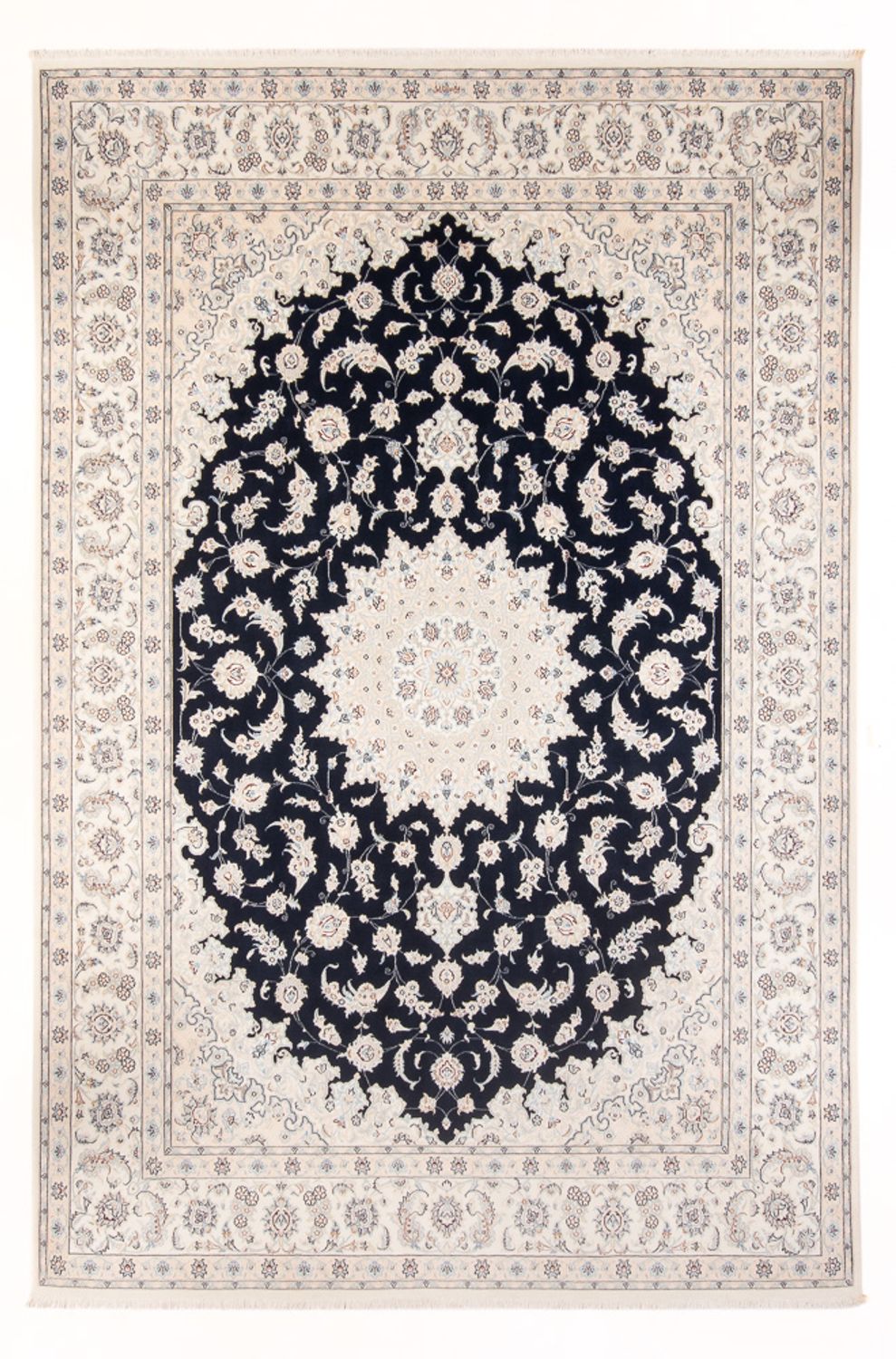 Tapis persan - Nain - Premium - 346 x 244 cm - bleu foncé