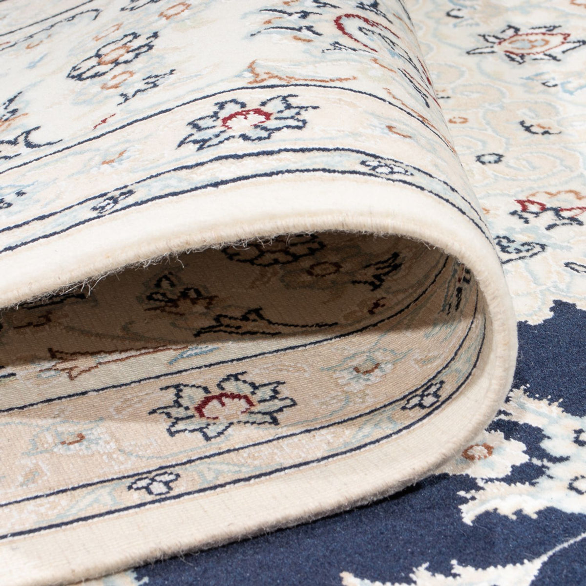 Tapis persan - Nain - Premium - 346 x 244 cm - bleu foncé