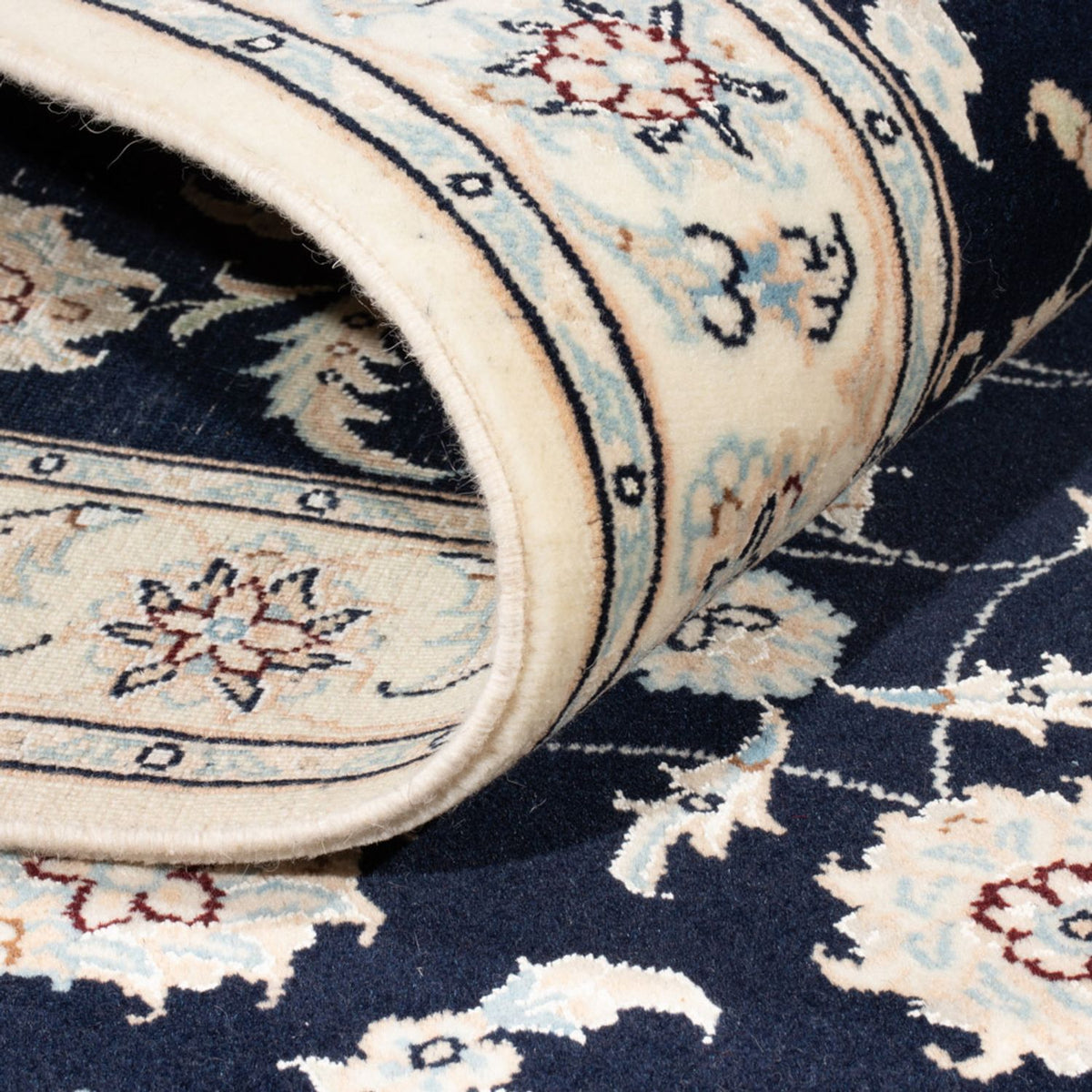 Tapis de couloir Tapis persan - Nain - Royal - 200 x 80 cm - bleu foncé