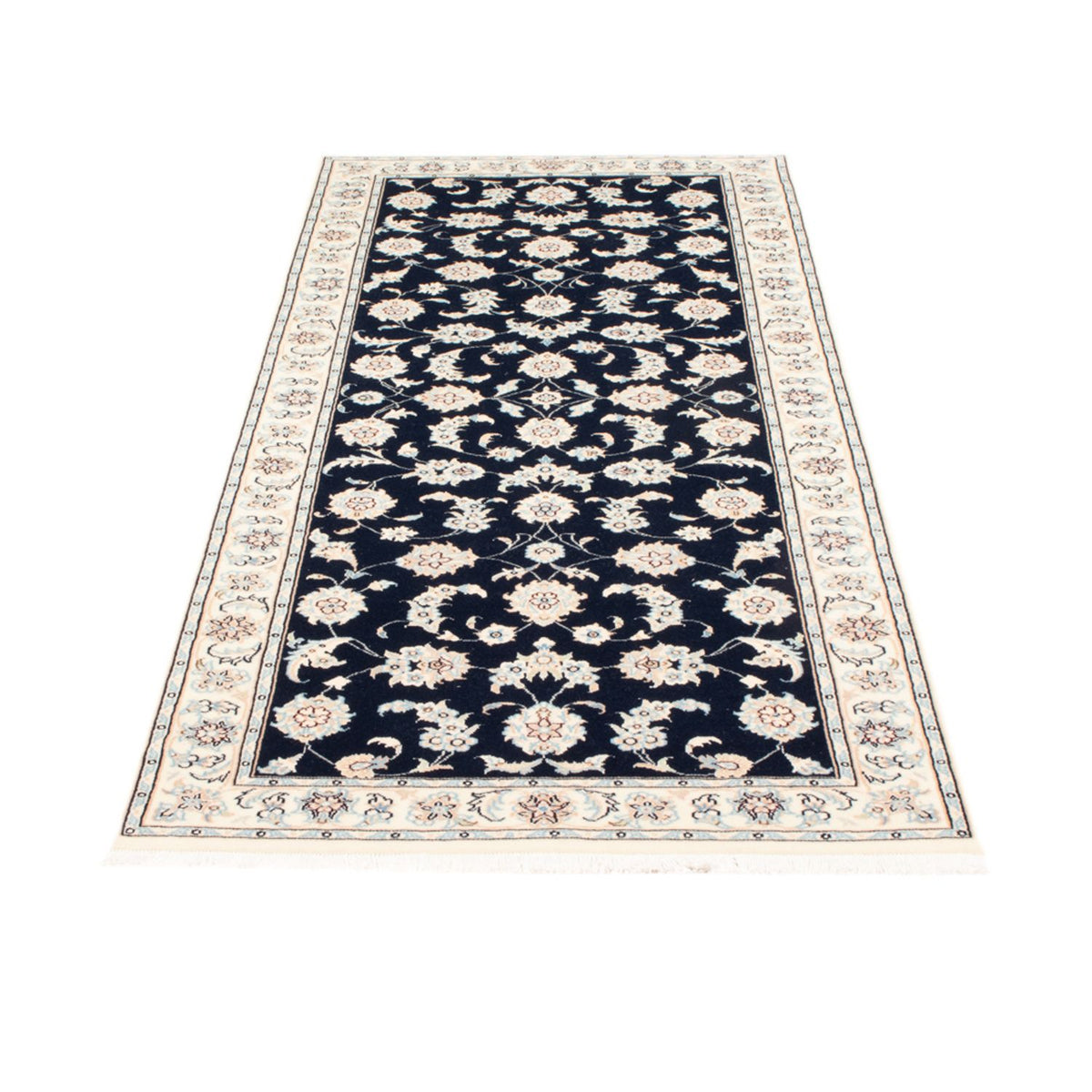 Tapis de couloir Tapis persan - Nain - Royal - 200 x 80 cm - bleu foncé