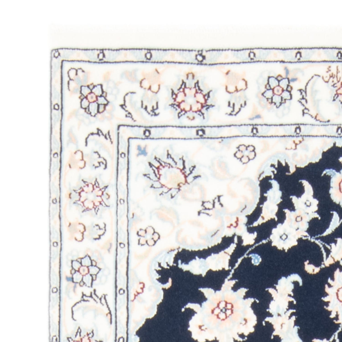 Tapis de couloir Tapis persan - Nain - Royal - 204 x 81 cm - bleu foncé