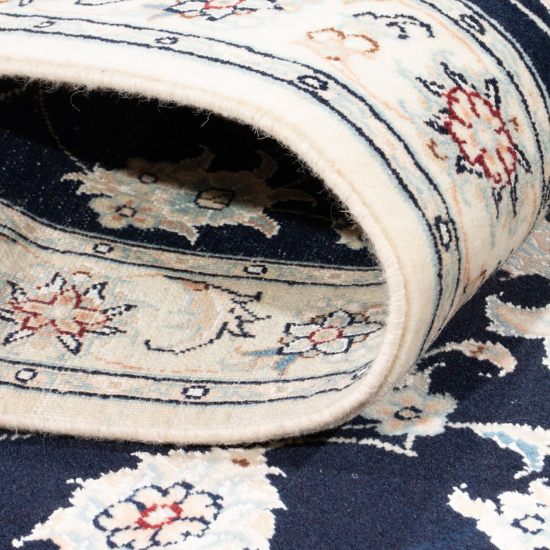 Tapis de couloir Tapis persan - Nain - Royal - 204 x 81 cm - bleu foncé