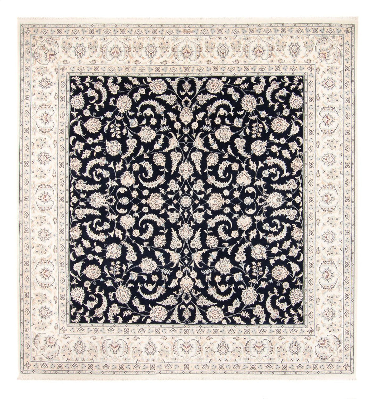 Tapis persan - Nain - 261 x 249 cm - bleu foncé