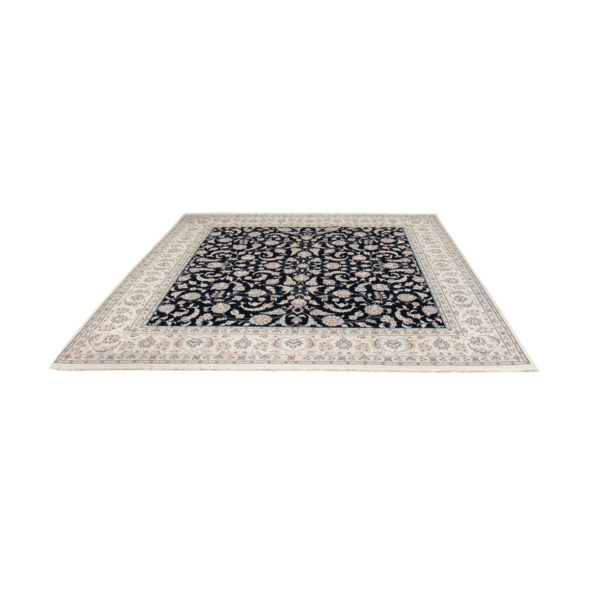 Tapis persan - Nain - 261 x 249 cm - bleu foncé