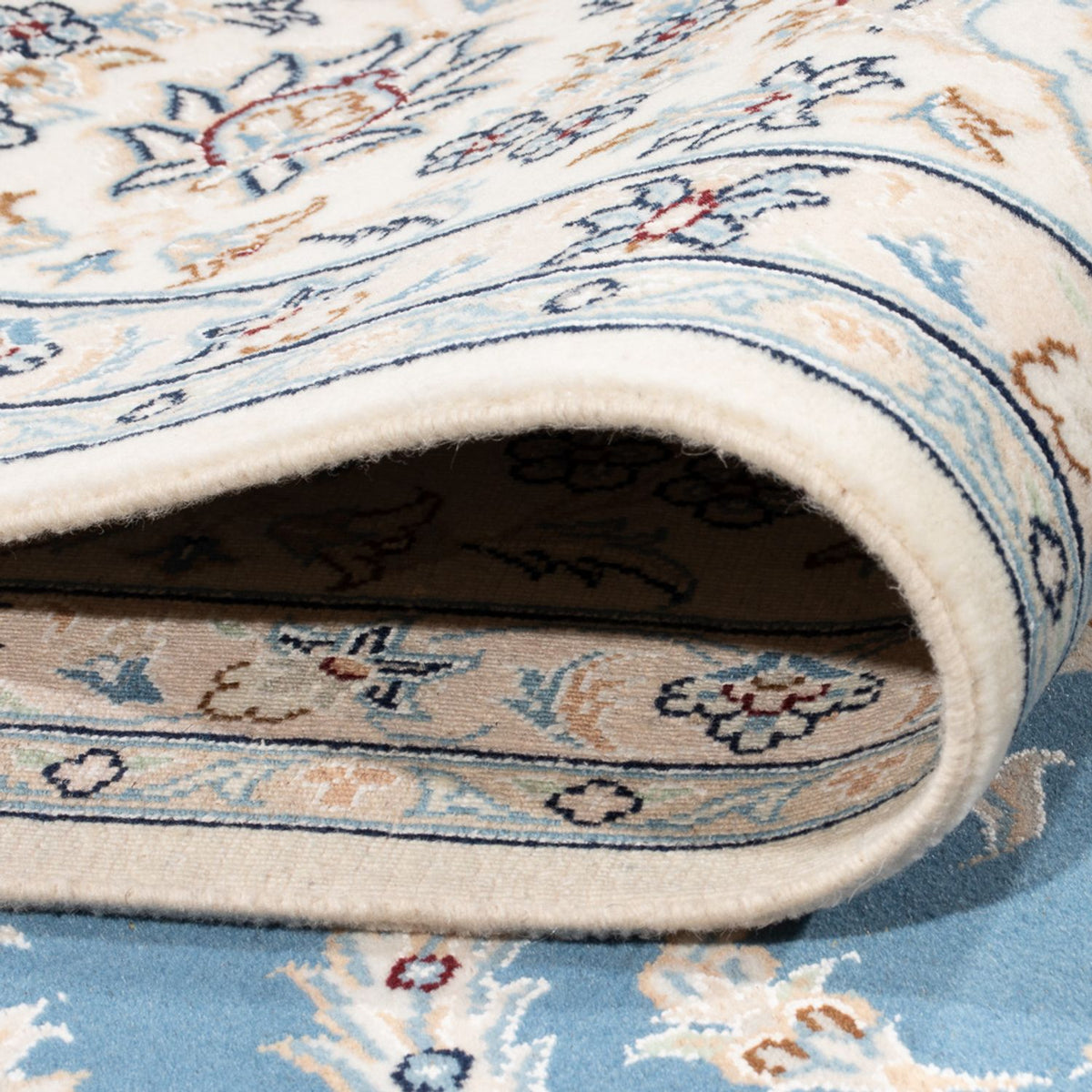 Tapis persan - Nain - Premium - 293 x 248 cm - bleu clair