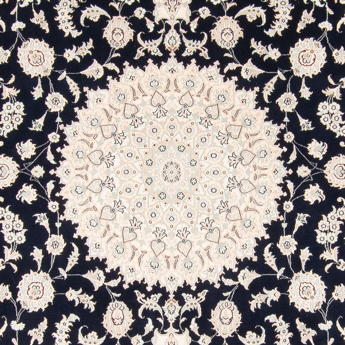 Tapis persan - Nain - 268 x 245 cm - bleu foncé