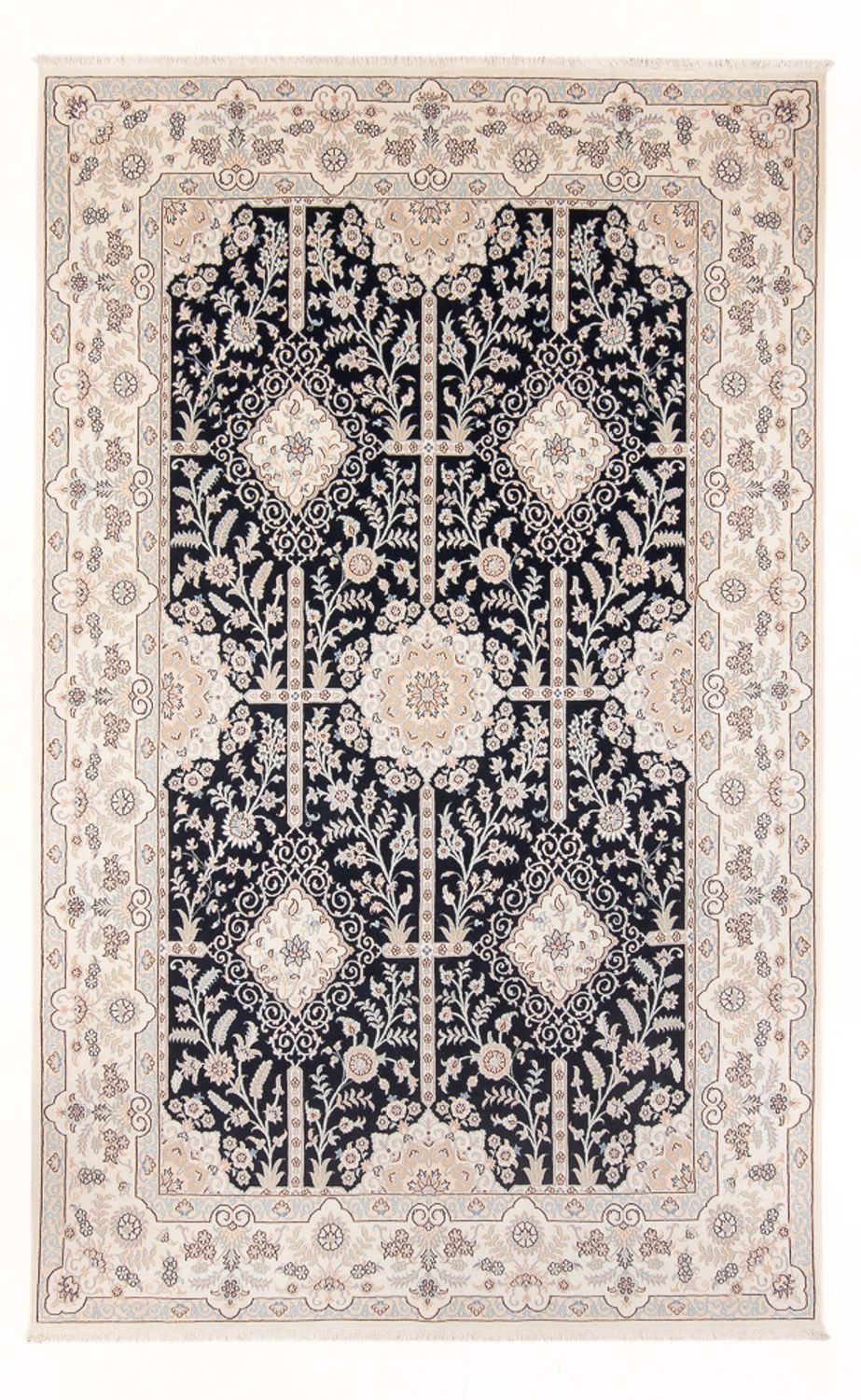 Tapis persan - Nain - Premium - 304 x 199 cm - bleu foncé