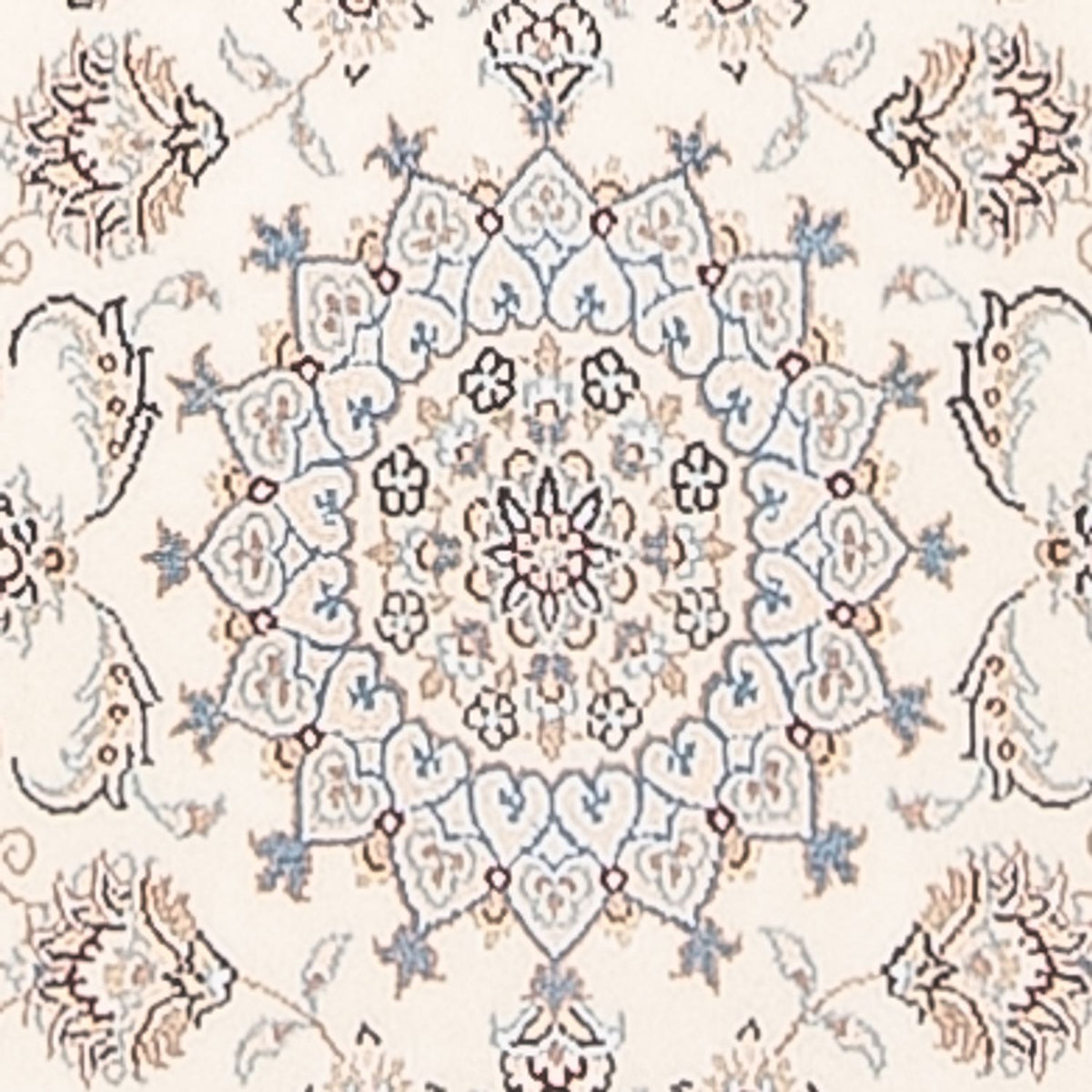 Tapis de couloir Tapis persan - Nain - Premium - 249 x 82 cm - crème