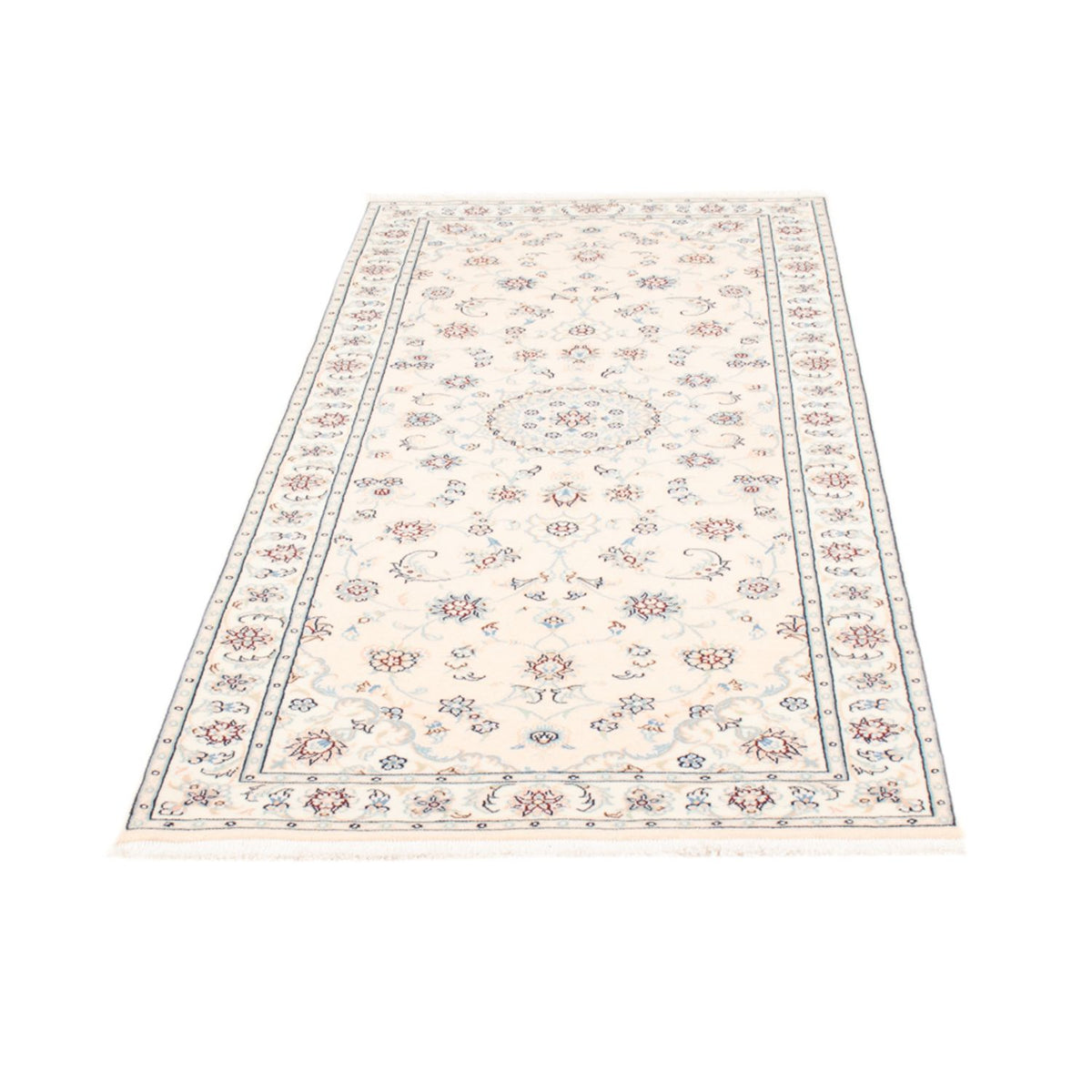 Tapis de couloir Tapis persan - Nain - Royal - 197 x 82 cm - crème