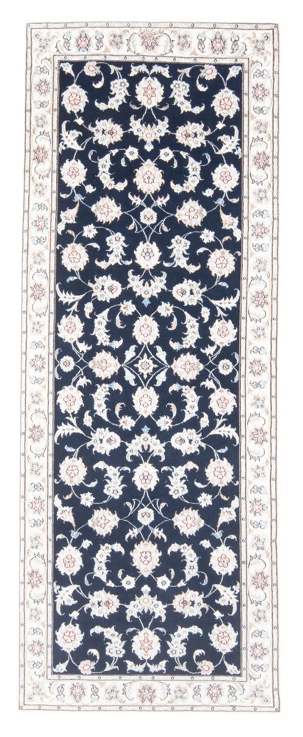 Tapis de couloir Tapis persan - Nain - Royal - 203 x 79 cm - bleu foncé
